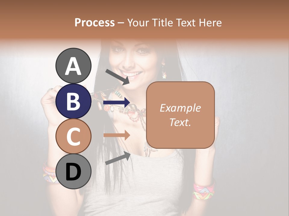 Wear Necklace Woman PowerPoint Template