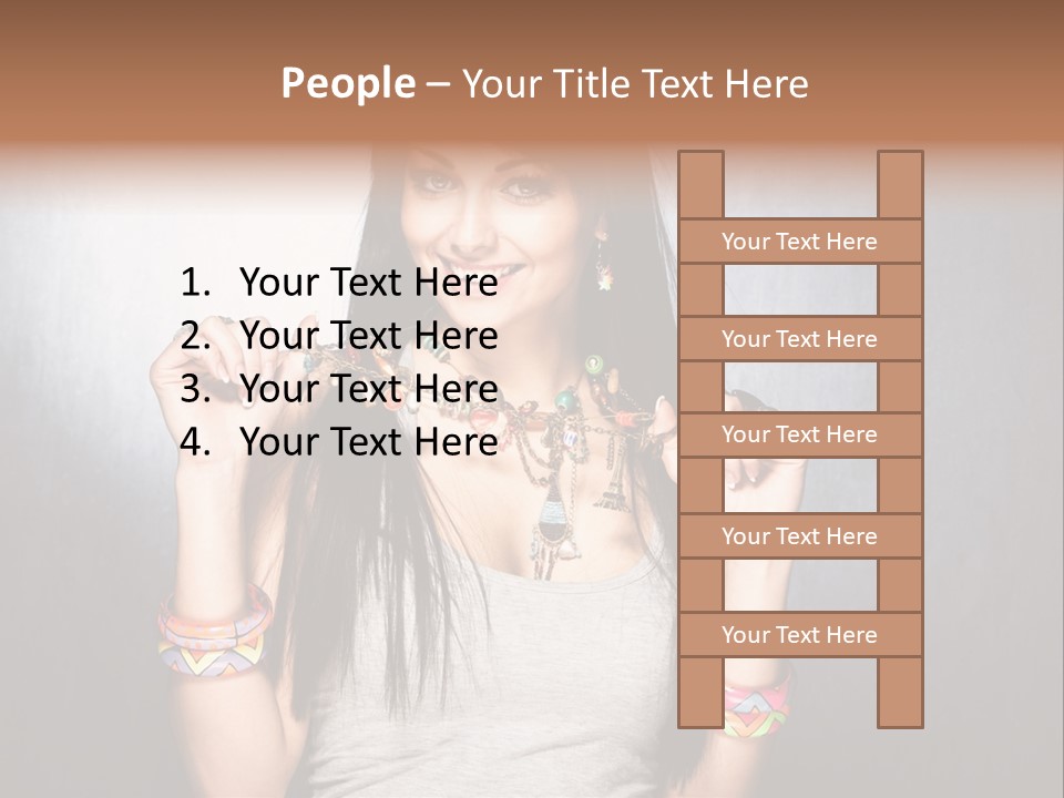Wear Necklace Woman PowerPoint Template
