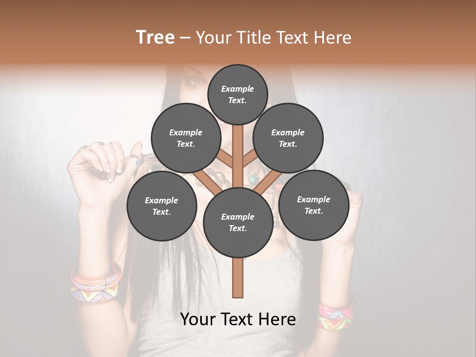 Wear Necklace Woman PowerPoint Template