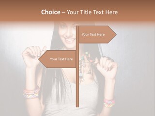 Wear Necklace Woman PowerPoint Template