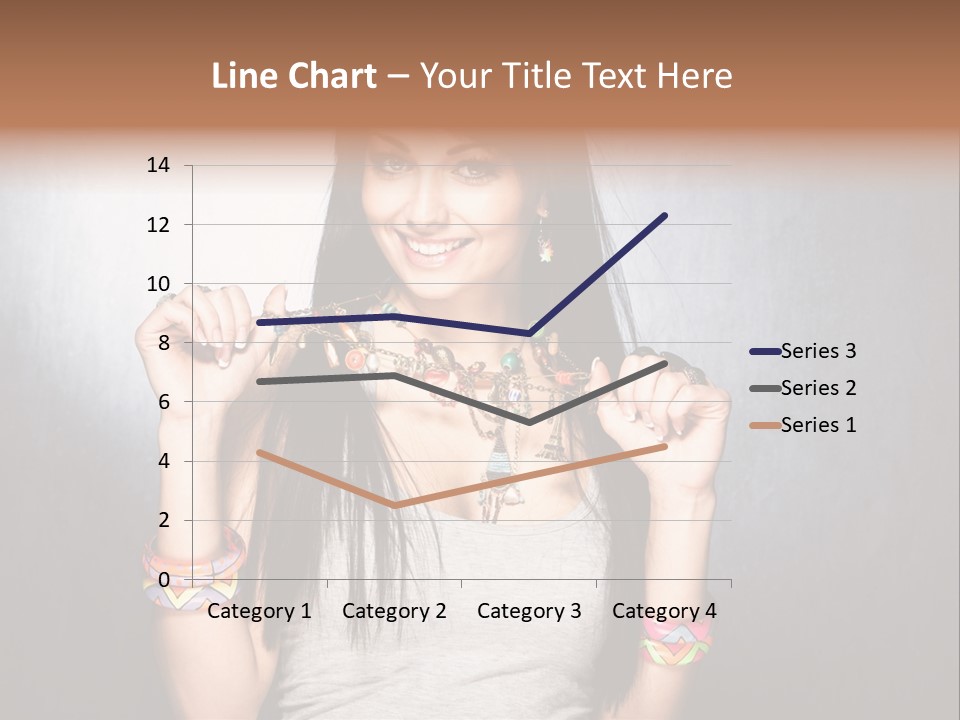 Wear Necklace Woman PowerPoint Template