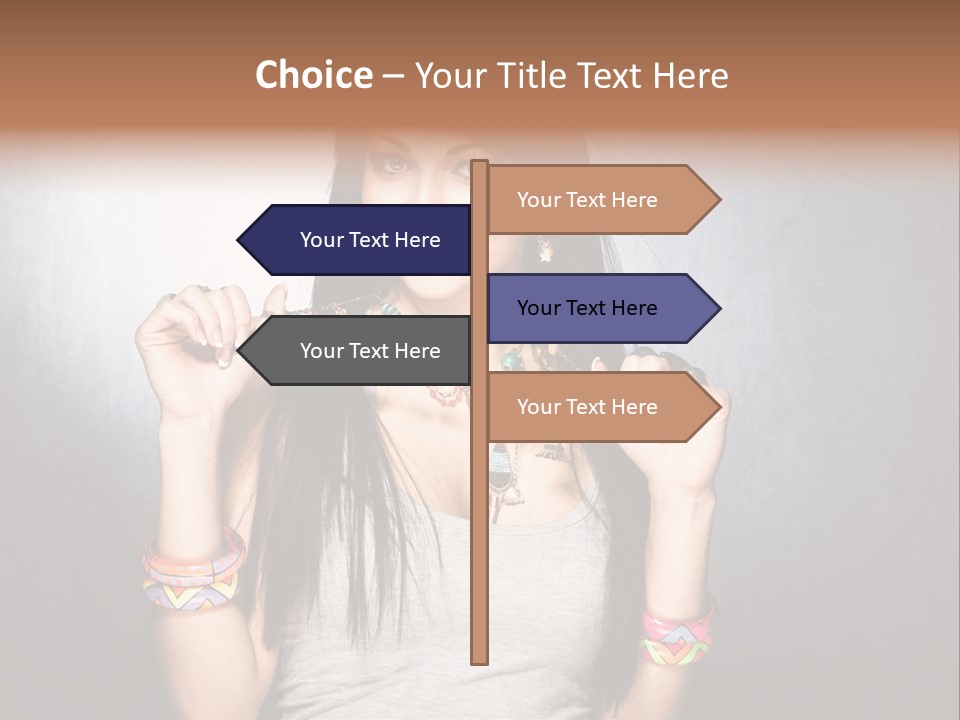 Wear Necklace Woman PowerPoint Template