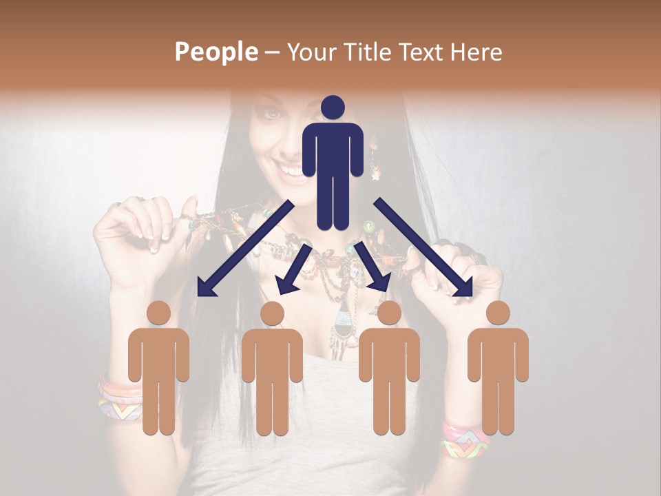 Wear Necklace Woman PowerPoint Template