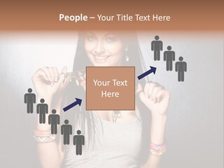Wear Necklace Woman PowerPoint Template