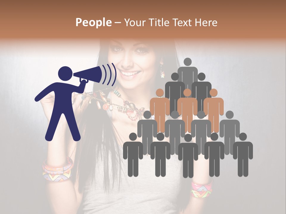 Wear Necklace Woman PowerPoint Template
