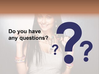 Wear Necklace Woman PowerPoint Template