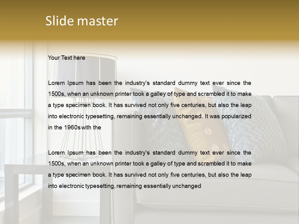 Cushions Blue Closeup PowerPoint Template