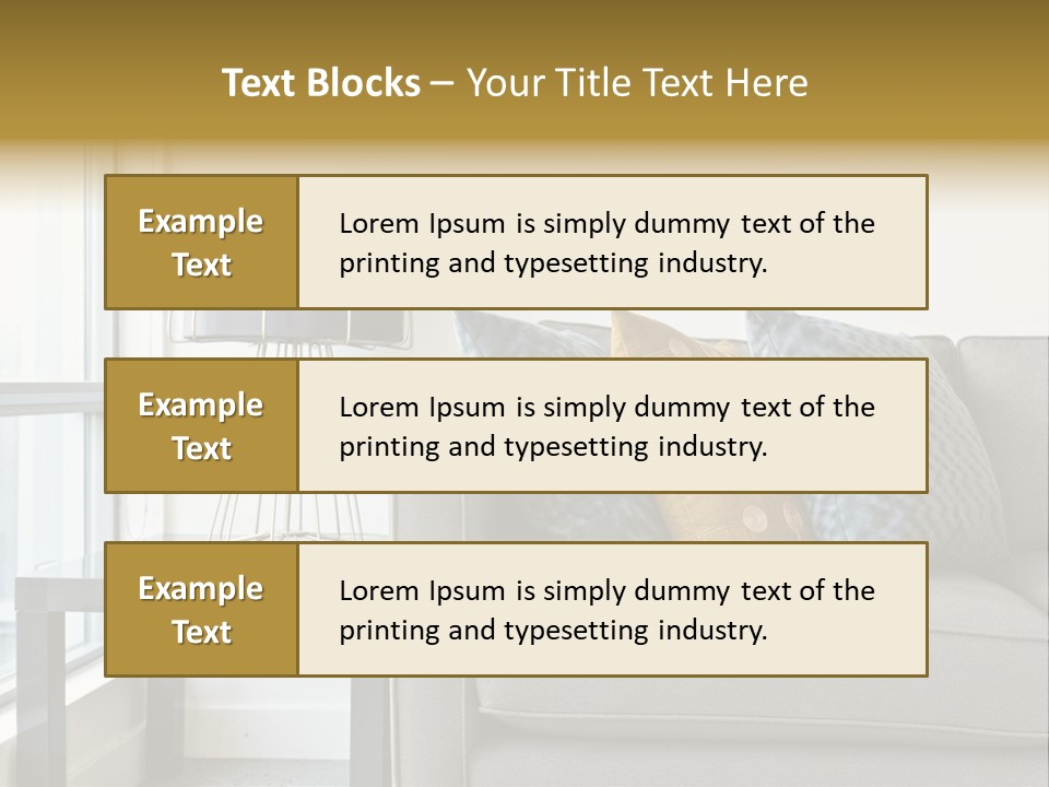 Cushions Blue Closeup PowerPoint Template