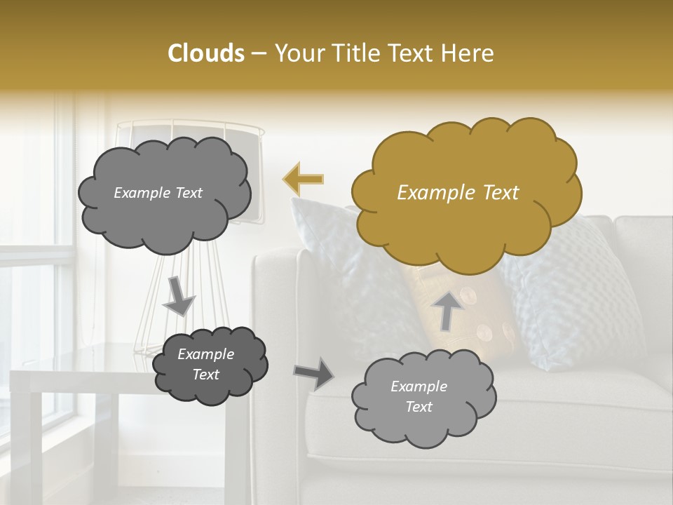 Cushions Blue Closeup PowerPoint Template