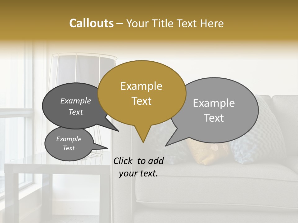 Cushions Blue Closeup PowerPoint Template