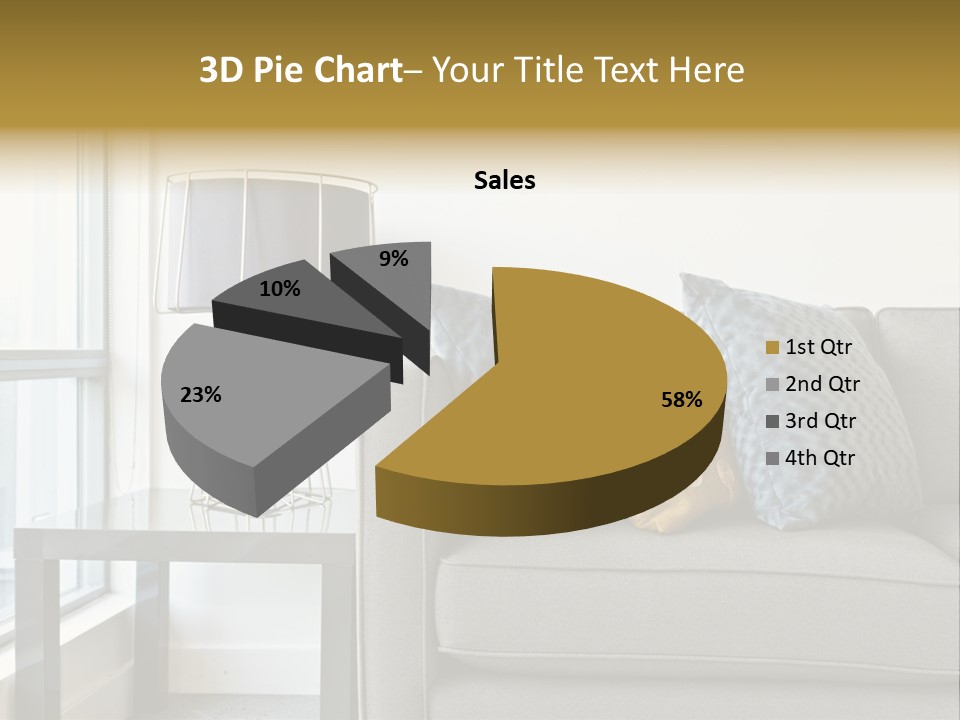 Cushions Blue Closeup PowerPoint Template