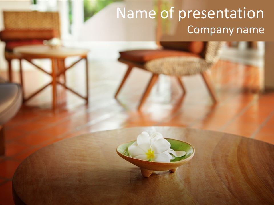 Asian Frangipane Garden PowerPoint Template