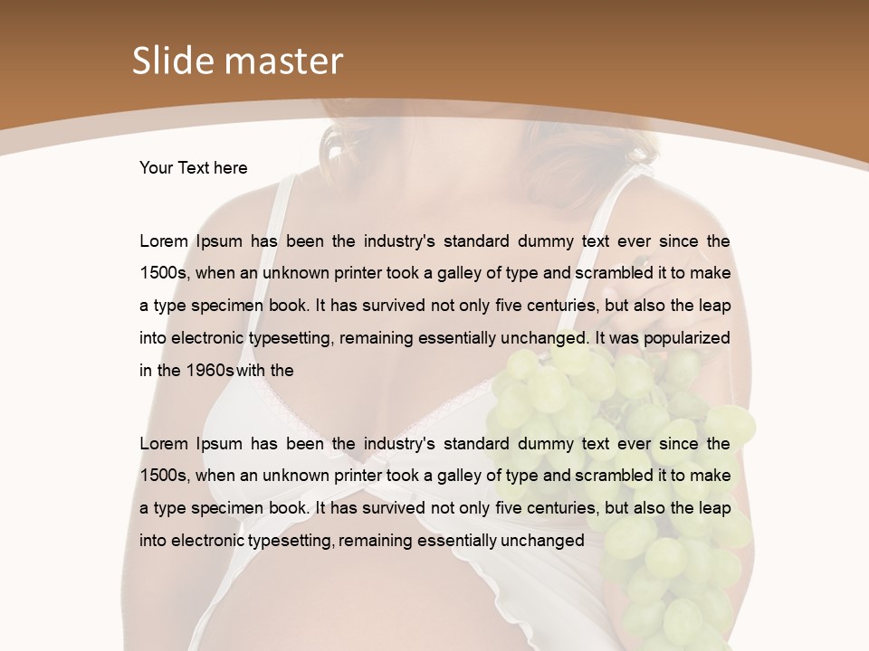 Woman Grape Tummy PowerPoint Template