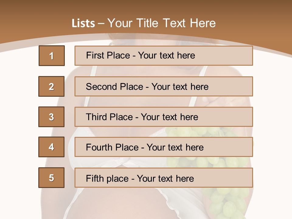 Woman Grape Tummy PowerPoint Template