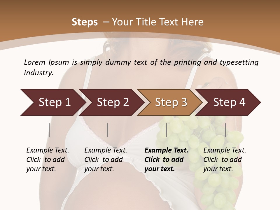Woman Grape Tummy PowerPoint Template
