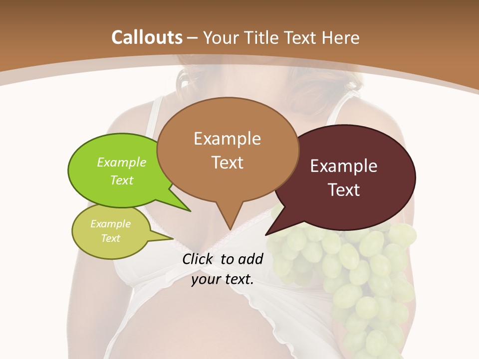 Woman Grape Tummy PowerPoint Template