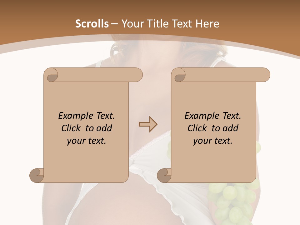 Woman Grape Tummy PowerPoint Template