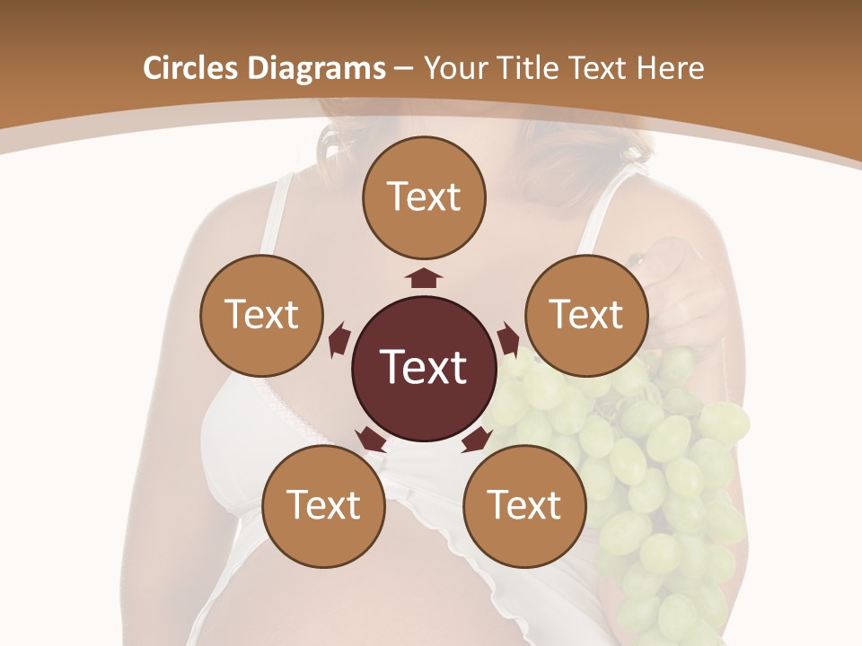 Woman Grape Tummy PowerPoint Template