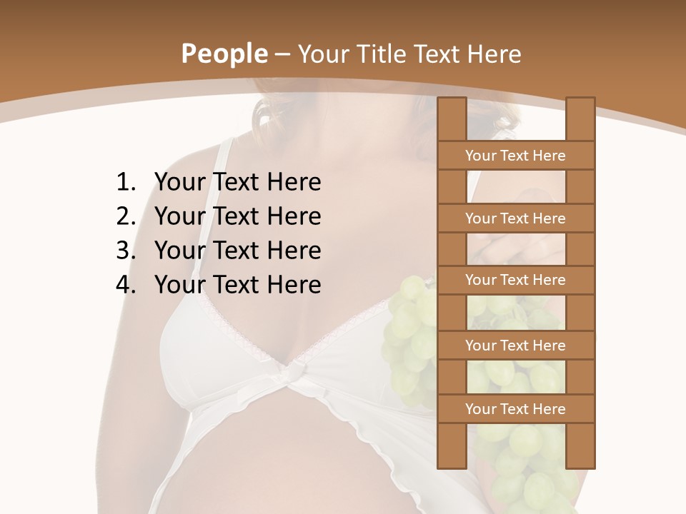 Woman Grape Tummy PowerPoint Template