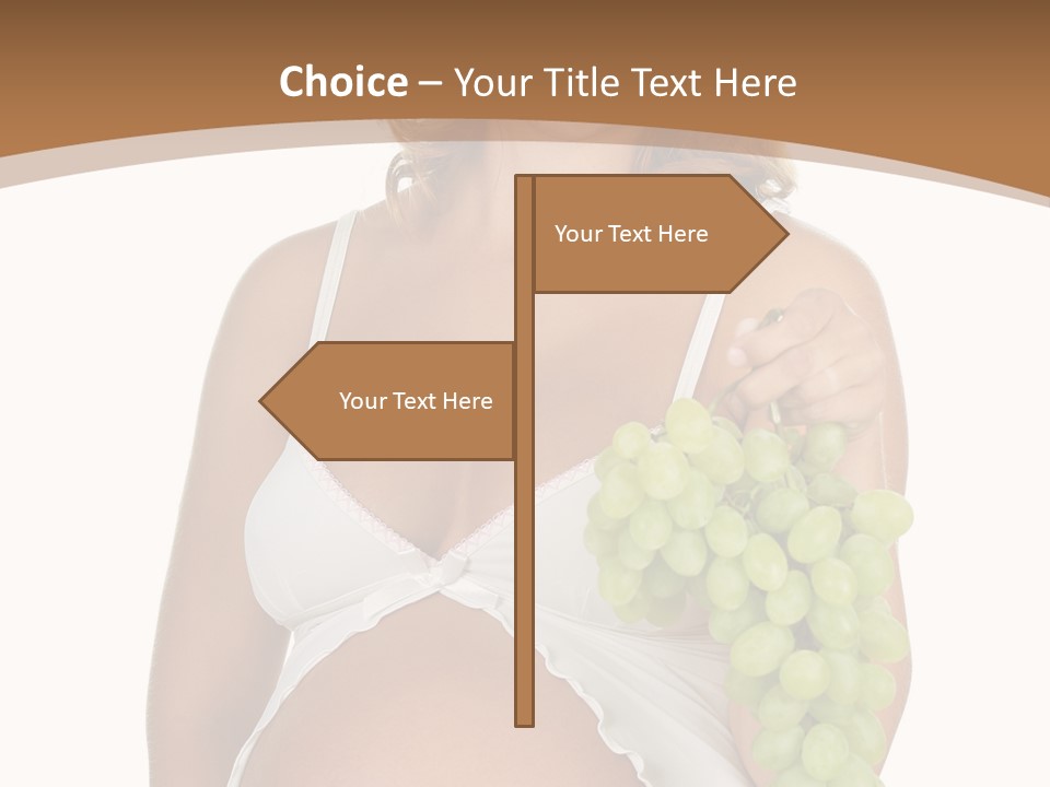 Woman Grape Tummy PowerPoint Template