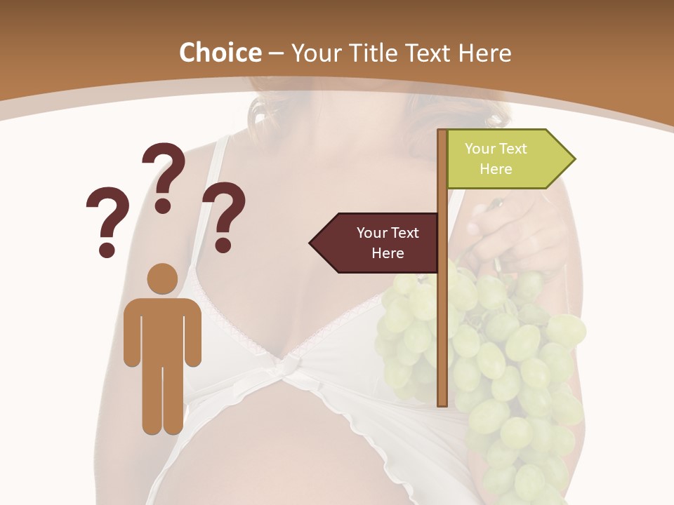Woman Grape Tummy PowerPoint Template