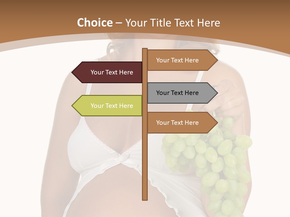 Woman Grape Tummy PowerPoint Template