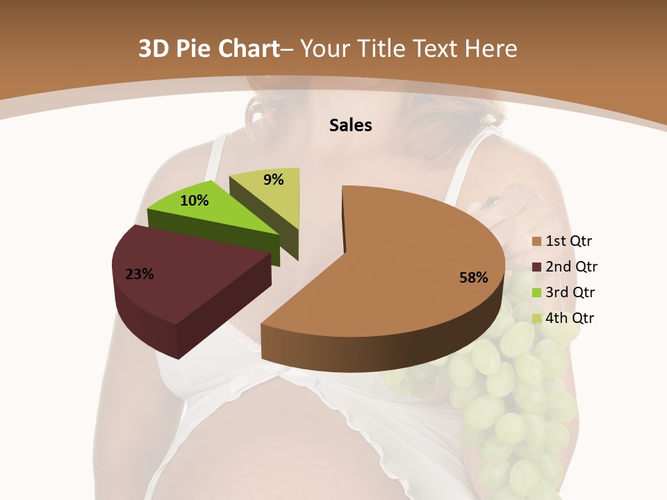 Woman Grape Tummy PowerPoint Template