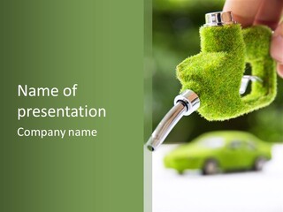 Green Hand Diesel PowerPoint Template