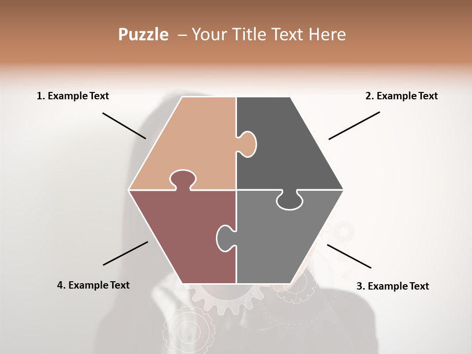 Businesswoman Gear Finger PowerPoint Template