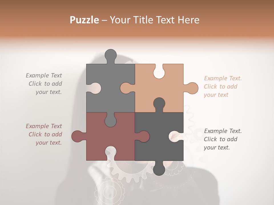 Businesswoman Gear Finger PowerPoint Template