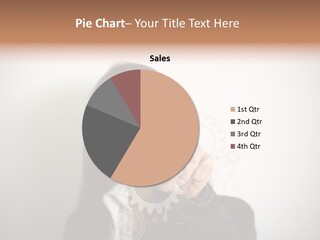 Businesswoman Gear Finger PowerPoint Template