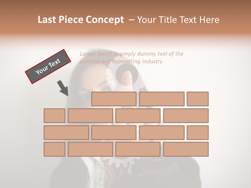 Businesswoman Gear Finger PowerPoint Template