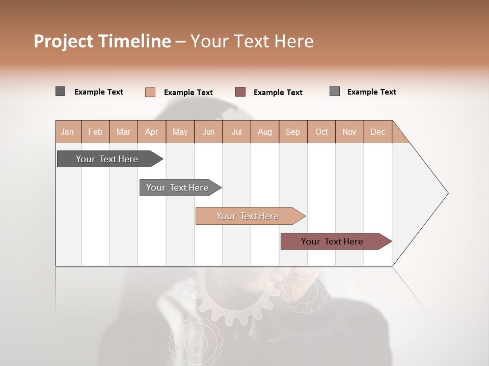 Businesswoman Gear Finger PowerPoint Template