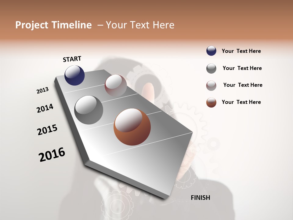 Businesswoman Gear Finger PowerPoint Template