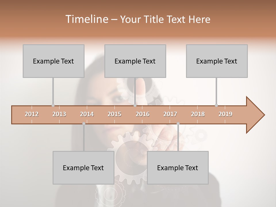 Businesswoman Gear Finger PowerPoint Template