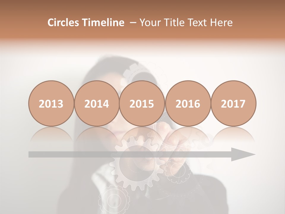 Businesswoman Gear Finger PowerPoint Template