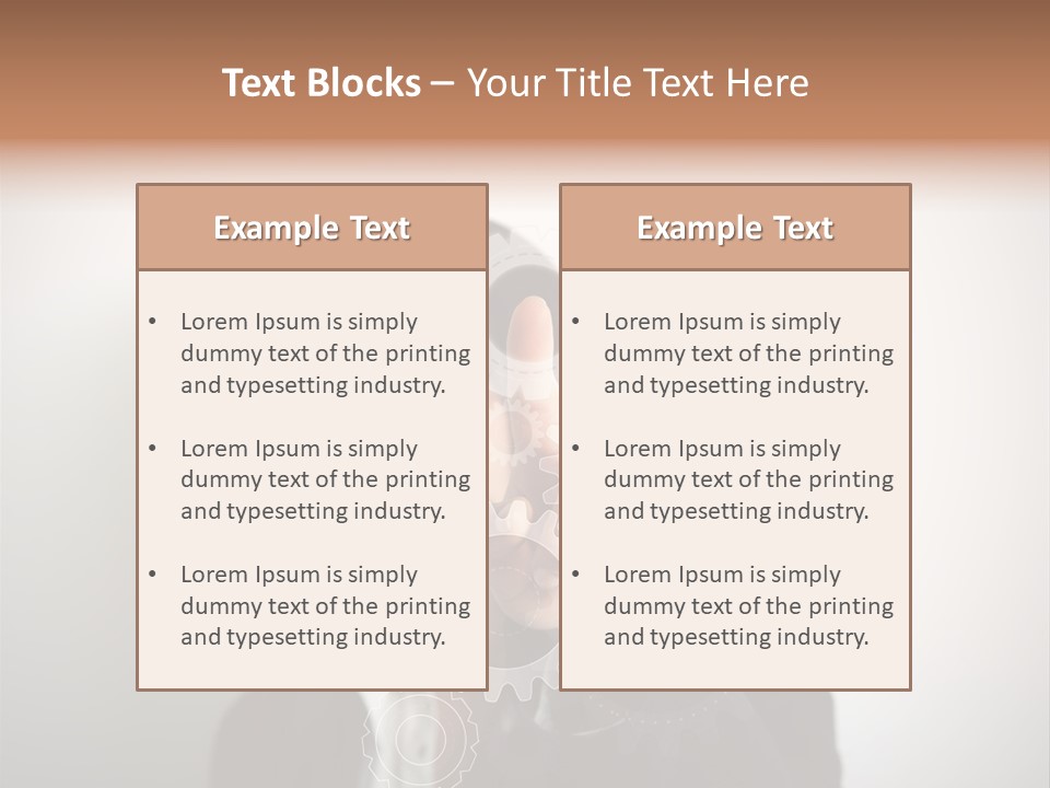 Businesswoman Gear Finger PowerPoint Template