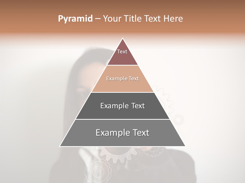 Businesswoman Gear Finger PowerPoint Template