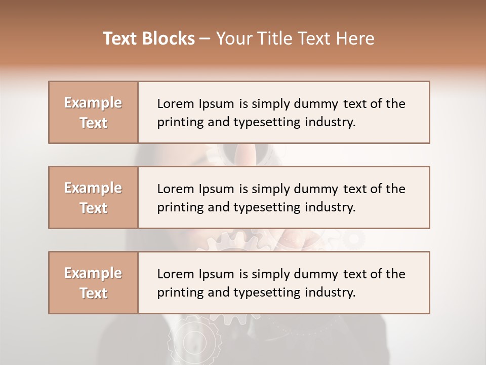 Businesswoman Gear Finger PowerPoint Template