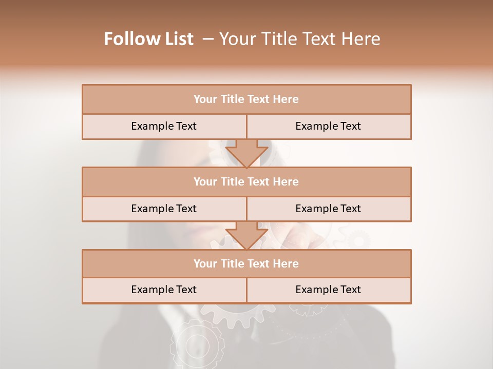 Businesswoman Gear Finger PowerPoint Template