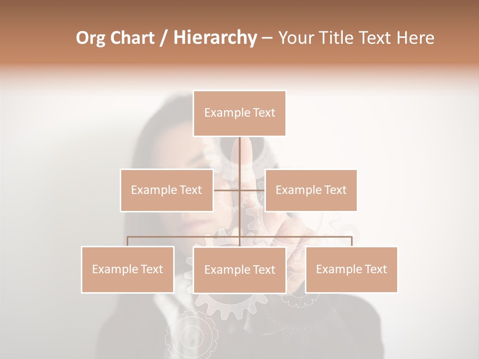 Businesswoman Gear Finger PowerPoint Template