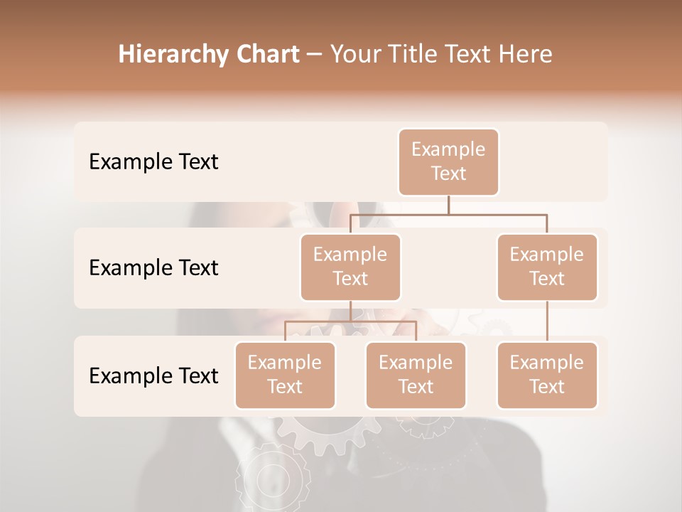 Businesswoman Gear Finger PowerPoint Template