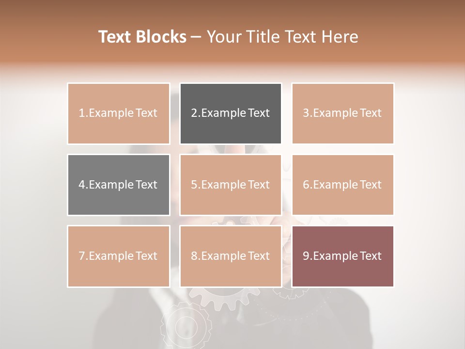 Businesswoman Gear Finger PowerPoint Template