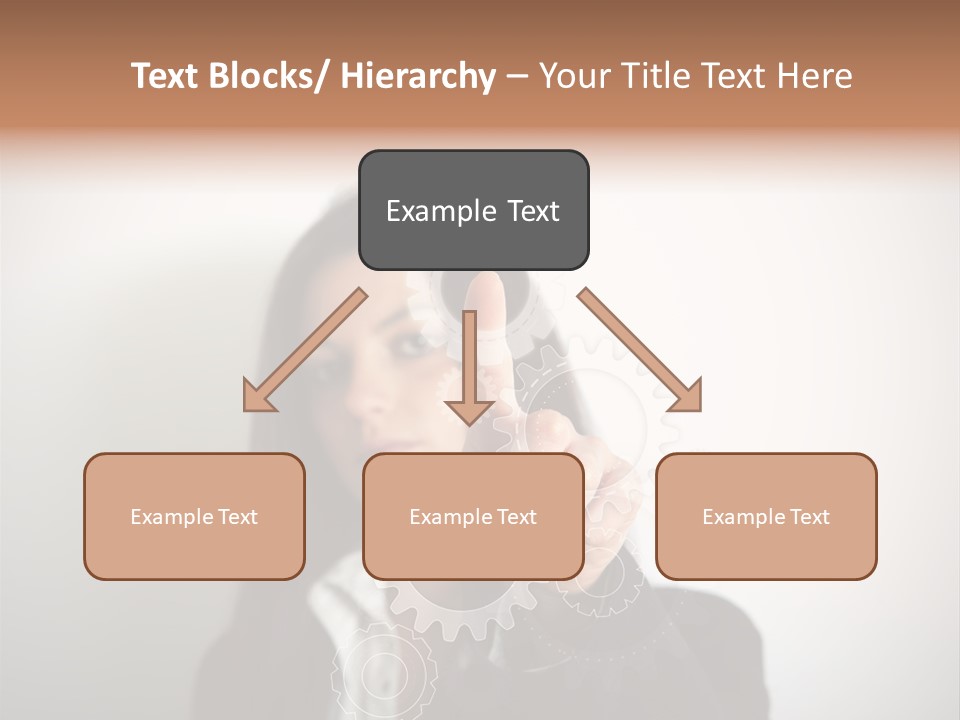 Businesswoman Gear Finger PowerPoint Template