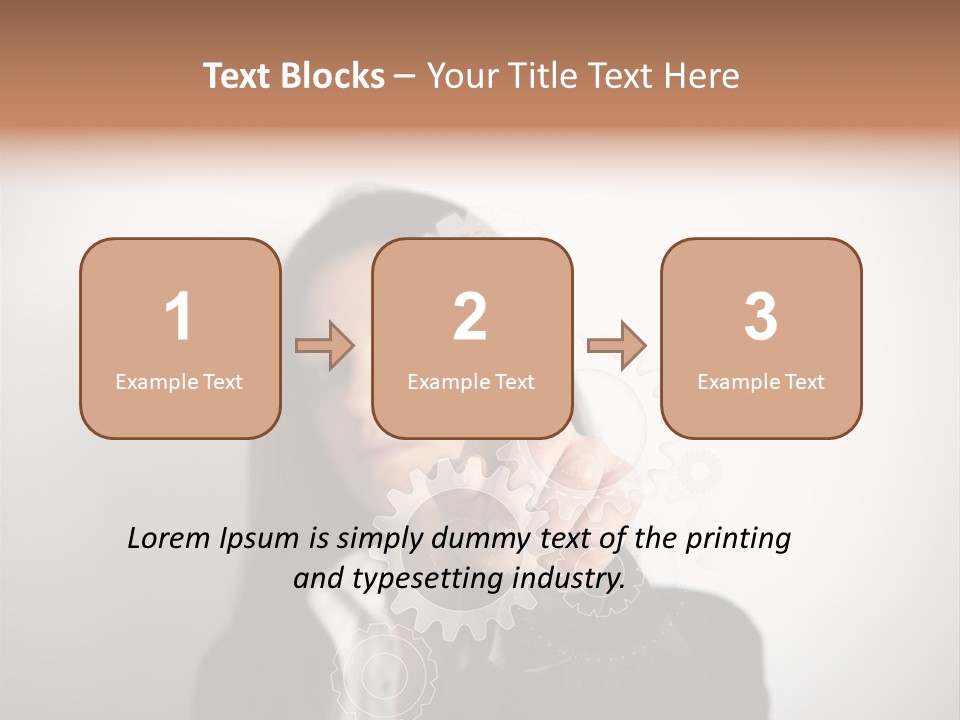 Businesswoman Gear Finger PowerPoint Template