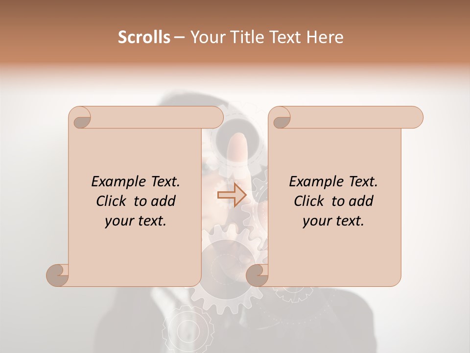 Businesswoman Gear Finger PowerPoint Template