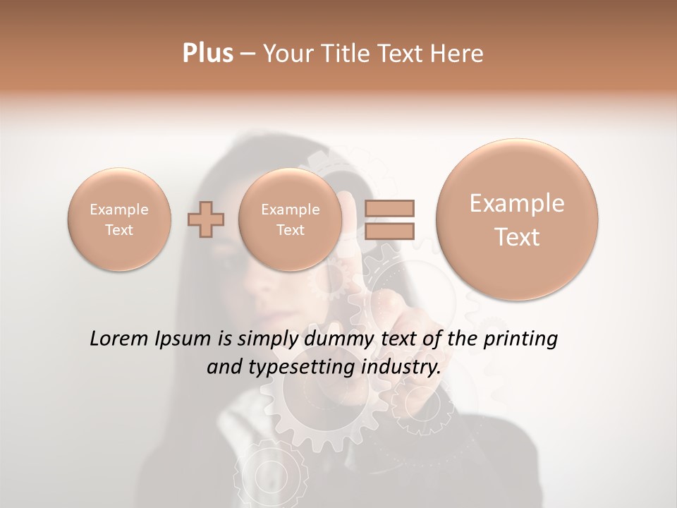 Businesswoman Gear Finger PowerPoint Template