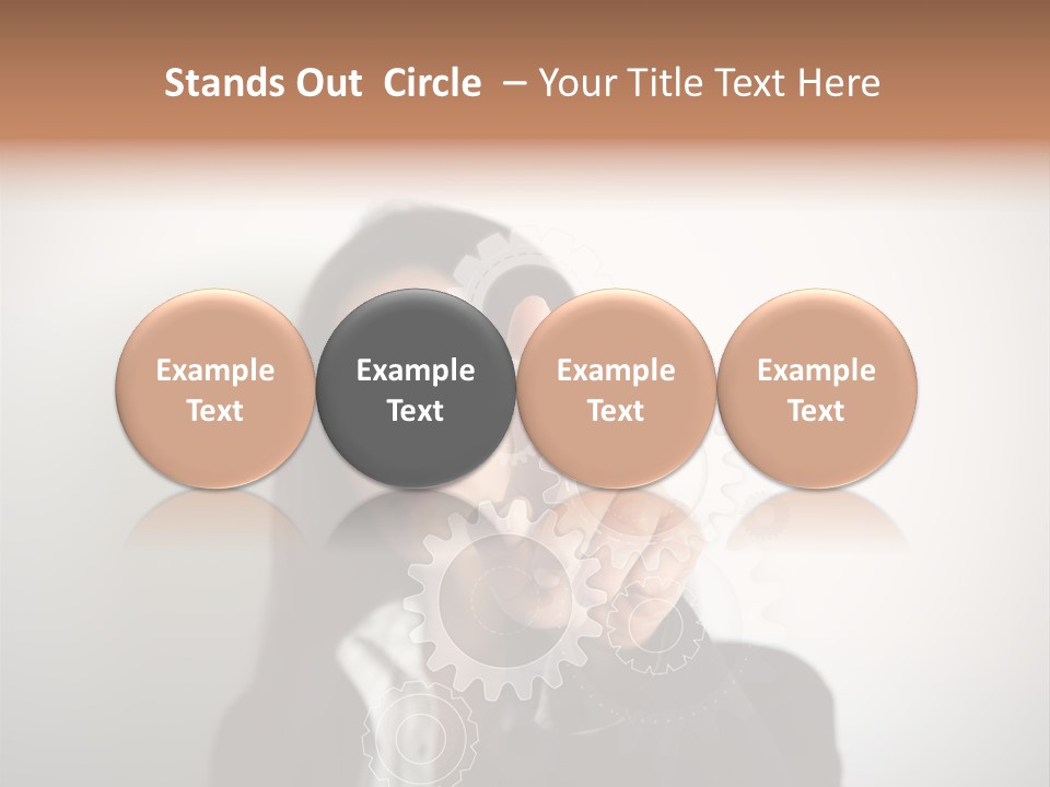 Businesswoman Gear Finger PowerPoint Template