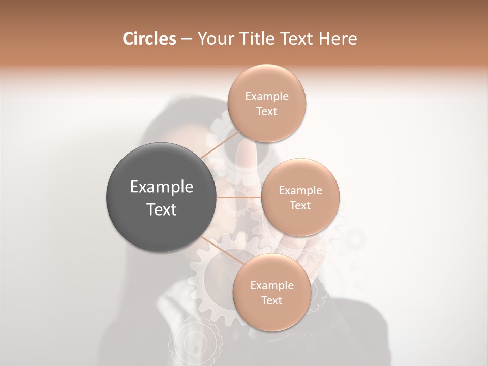 Businesswoman Gear Finger PowerPoint Template