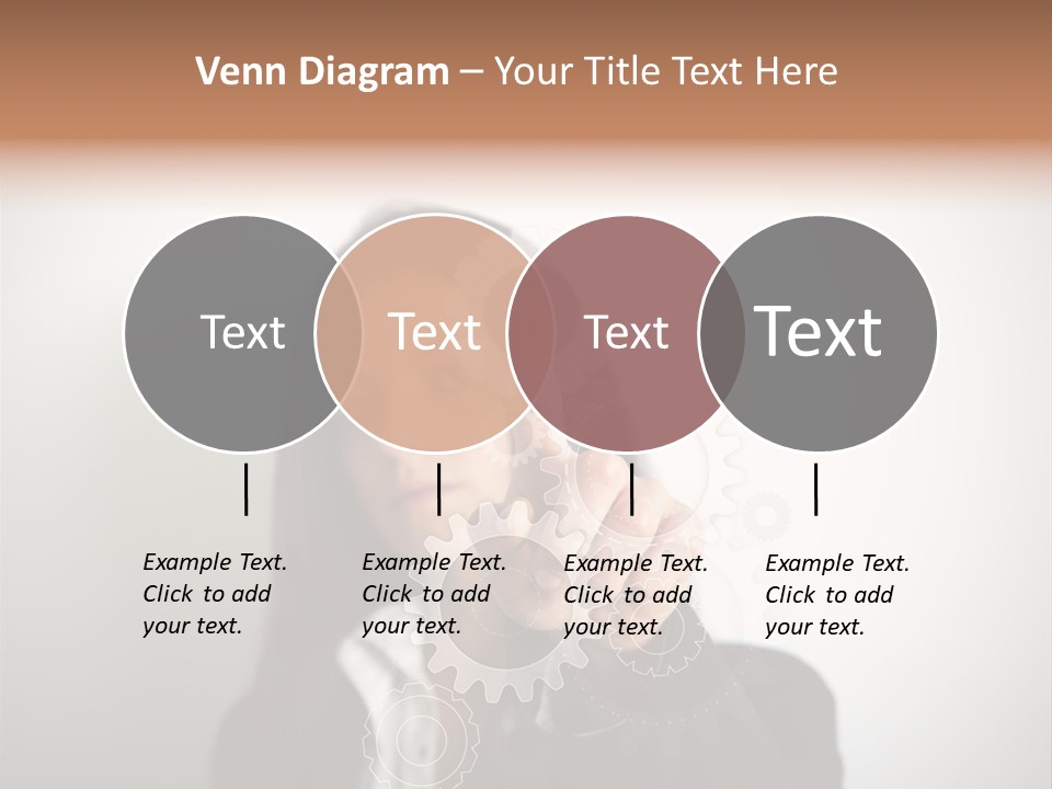 Businesswoman Gear Finger PowerPoint Template